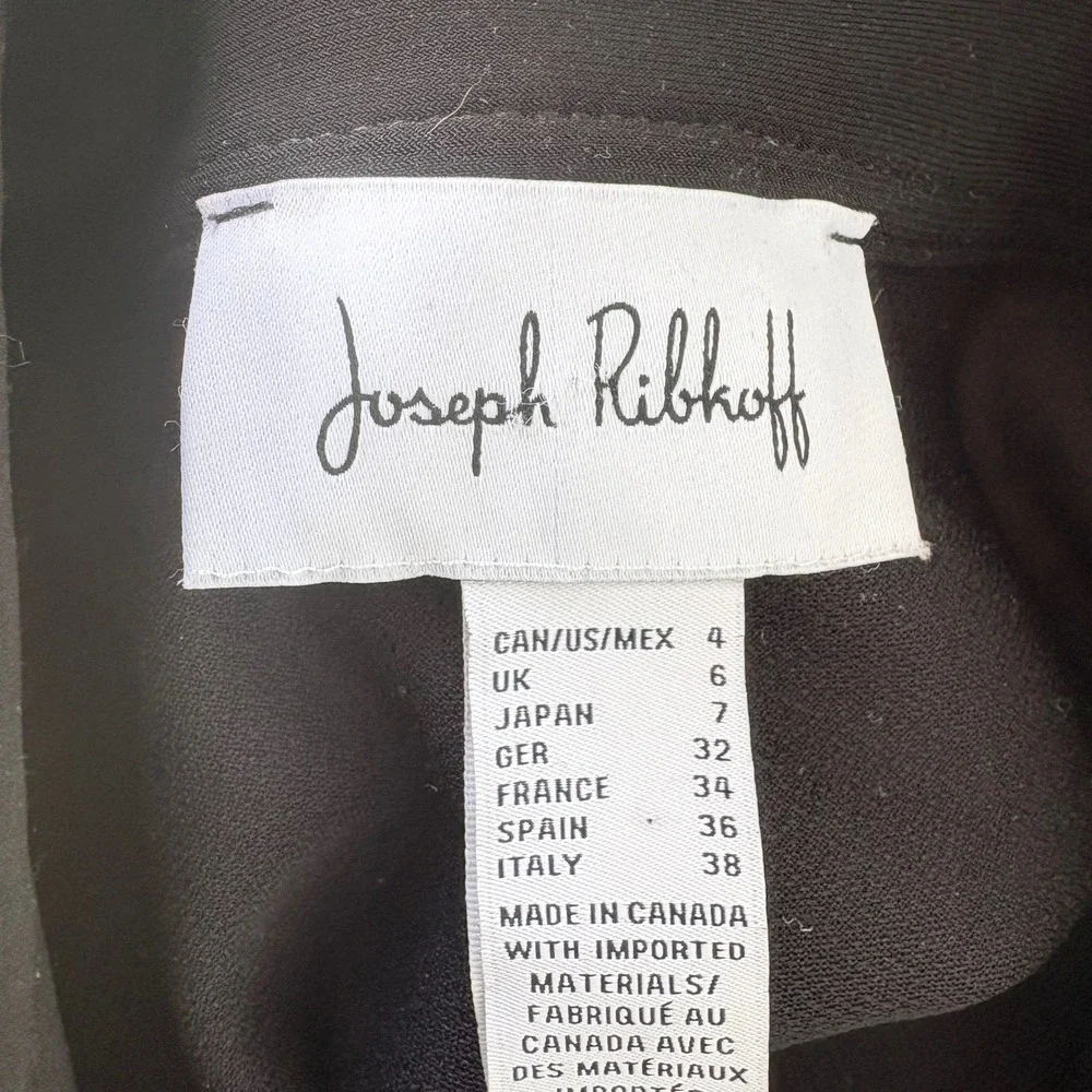Joseph Ribkoff Mesh Insert Shirt Hem Rhinestone 1/4 Zip Black Mock Neck Grunge - Picture 8 of 10